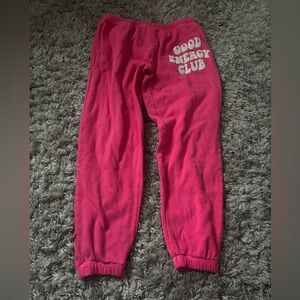 Pink good energy club sweats